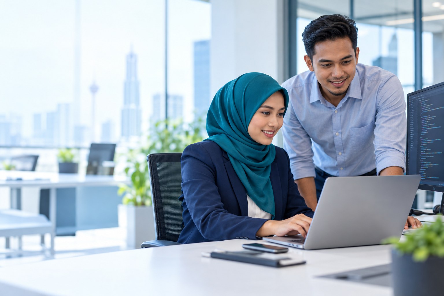 Malay IT professionals collaborating in an office
